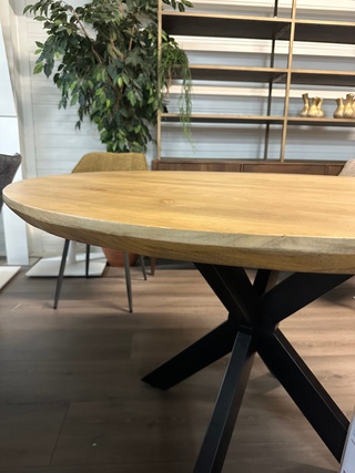 Eetkamertafel rond mango 120cm, Mango, naturel